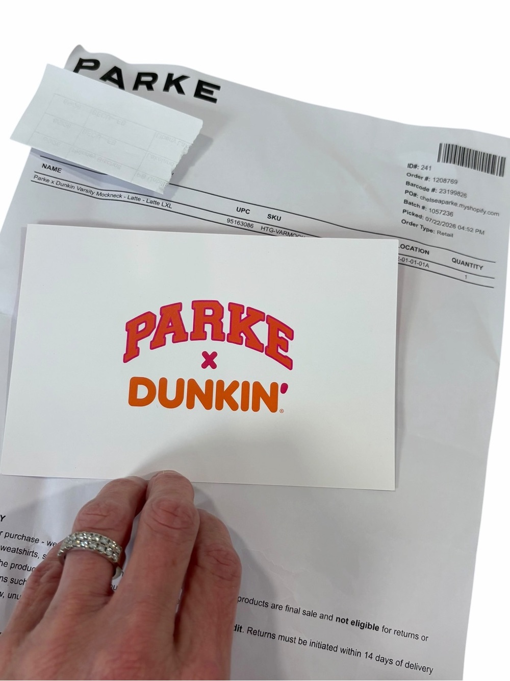 PARKE x Dunkin Varsity Mockneck Latte  + Tumbler | NEW - Picture 6 of 11